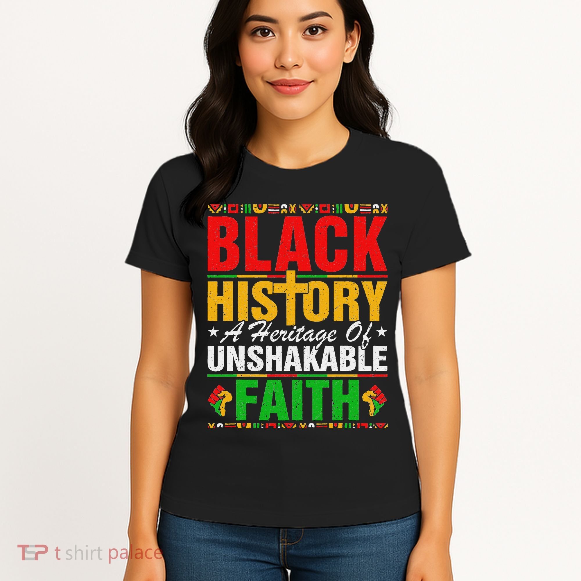 Black History Unshakeable Faith Junenth African American Women's T-Shirt