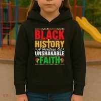 Black History Unshakeable Faith Junenth African American Kids Hoodie thumb 3