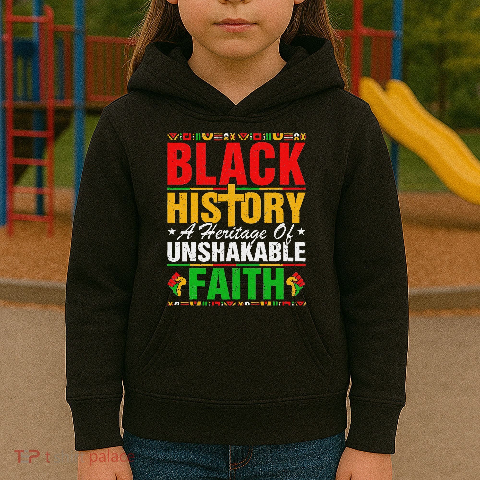 Black History Unshakeable Faith Junenth African American Kids Hoodie