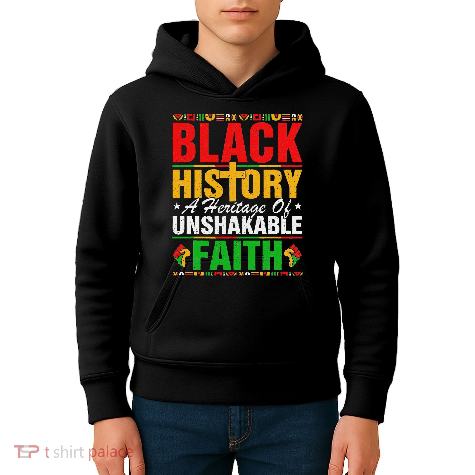 Black History Unshakeable Faith Junenth African American Kids Hoodie