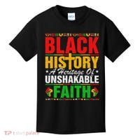 Black History Unshakeable Faith Junenth African American Kids T-Shirt thumb 0