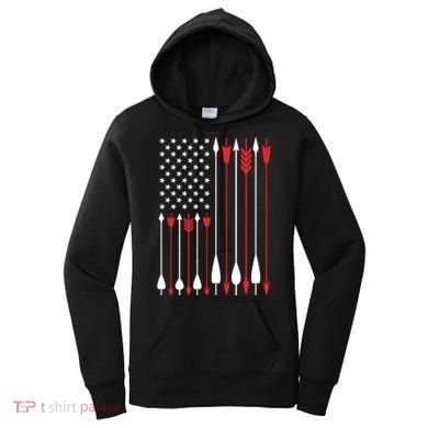 Bow Hunting Usa American Flag Archery Cute Gift Bow Hunter Women's Hoodie