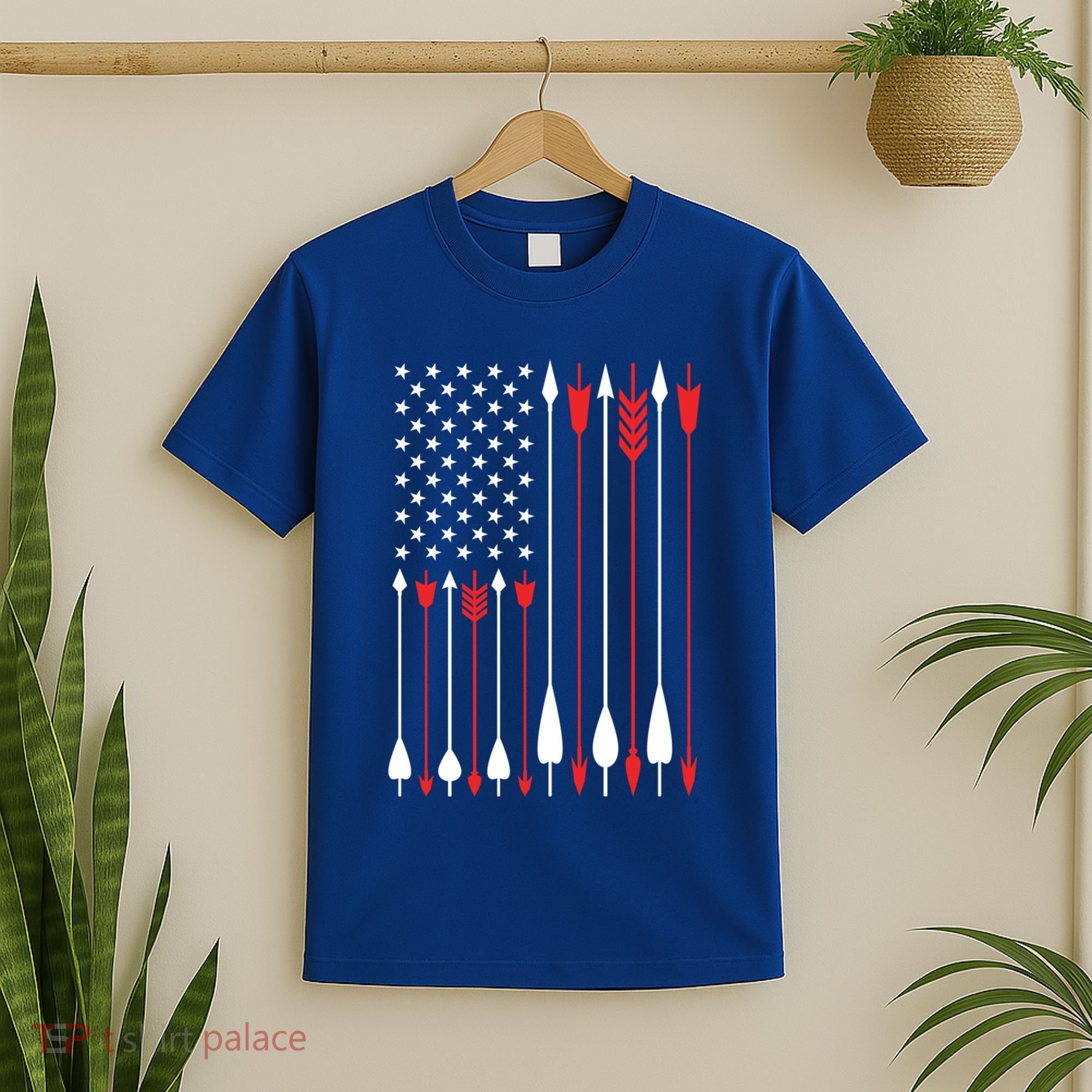 Bow Hunting Usa American Flag Archery Cute Gift Bow Hunter T-Shirt