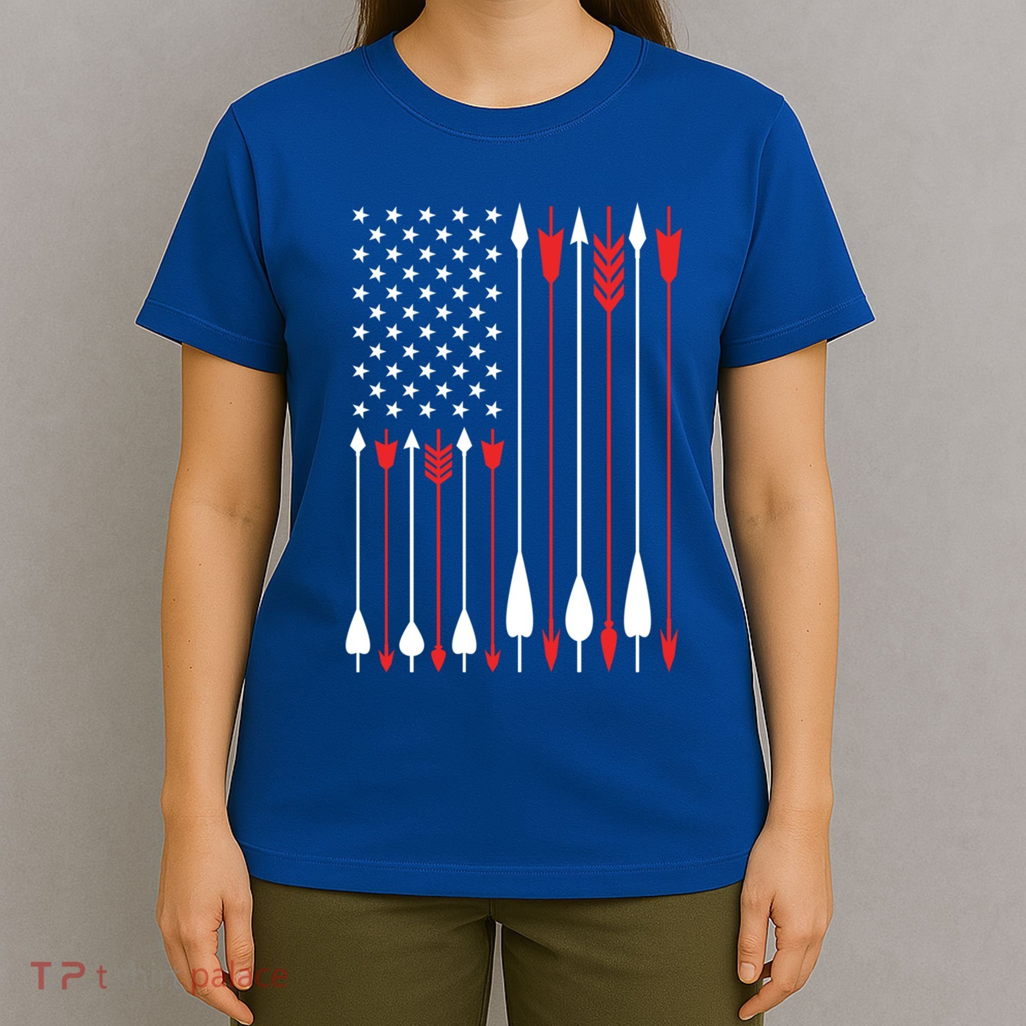 Bow Hunting Usa American Flag Archery Cute Gift Bow Hunter T-Shirt