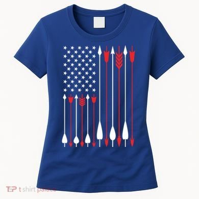 Bow Hunting Usa American Flag Archery Cute Gift Bow Hunter Women's T-Shirt