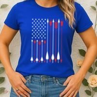 Bow Hunting Usa American Flag Archery Cute Gift Bow Hunter Women's T-Shirt thumb 2