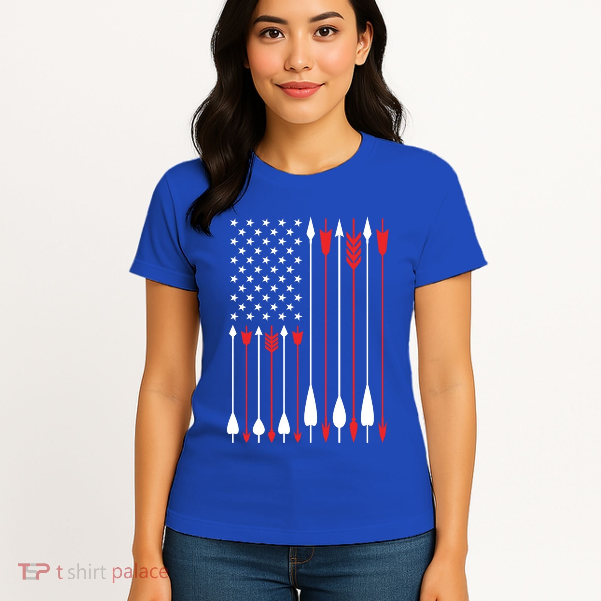 Bow Hunting Usa American Flag Archery Cute Gift Bow Hunter Women's T-Shirt