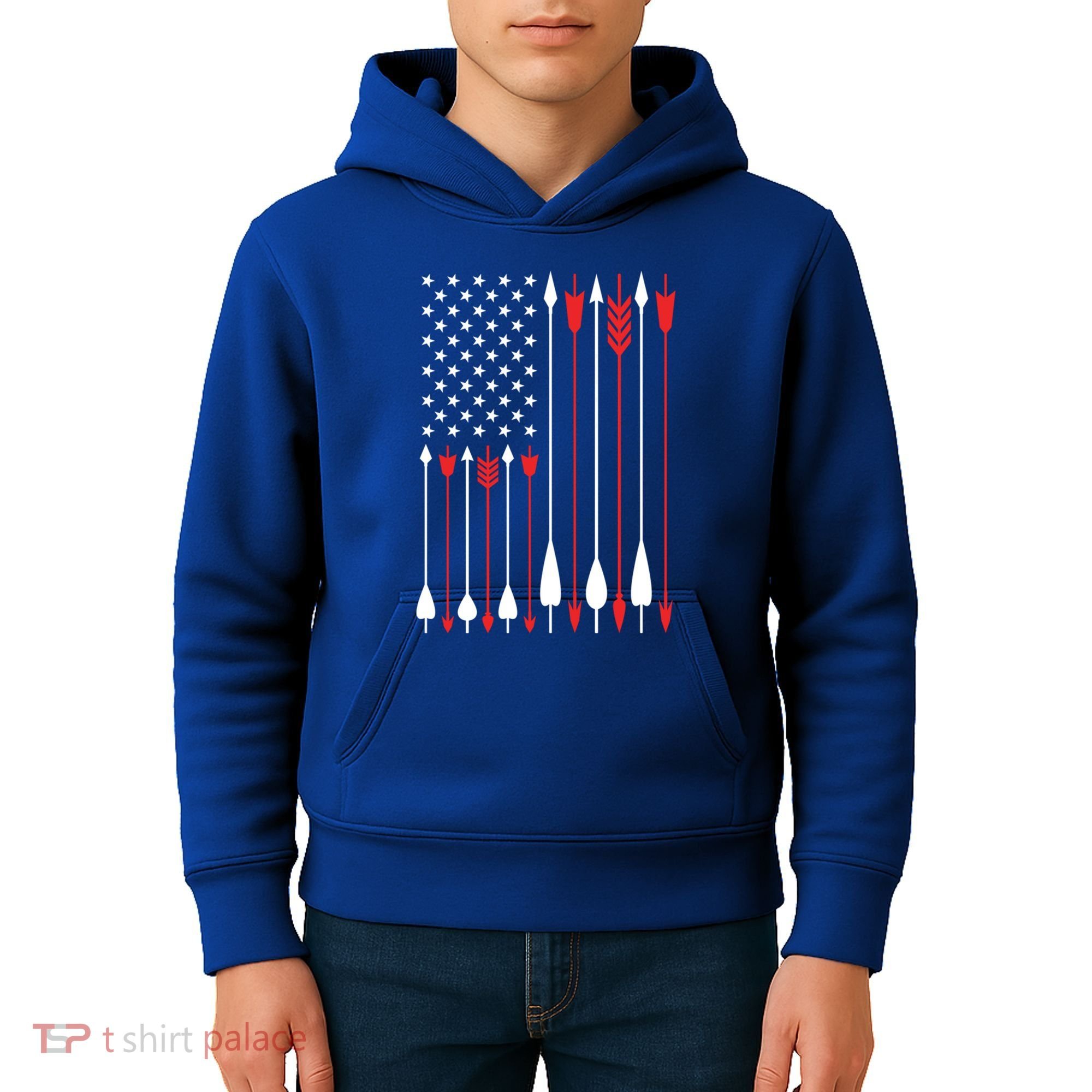 Bow Hunting Usa American Flag Archery Cute Gift Bow Hunter Kids Hoodie