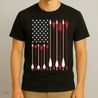 Bow Hunting USA American Flag Archery Hoodie Bow Hunter T-Shirt thumb 3