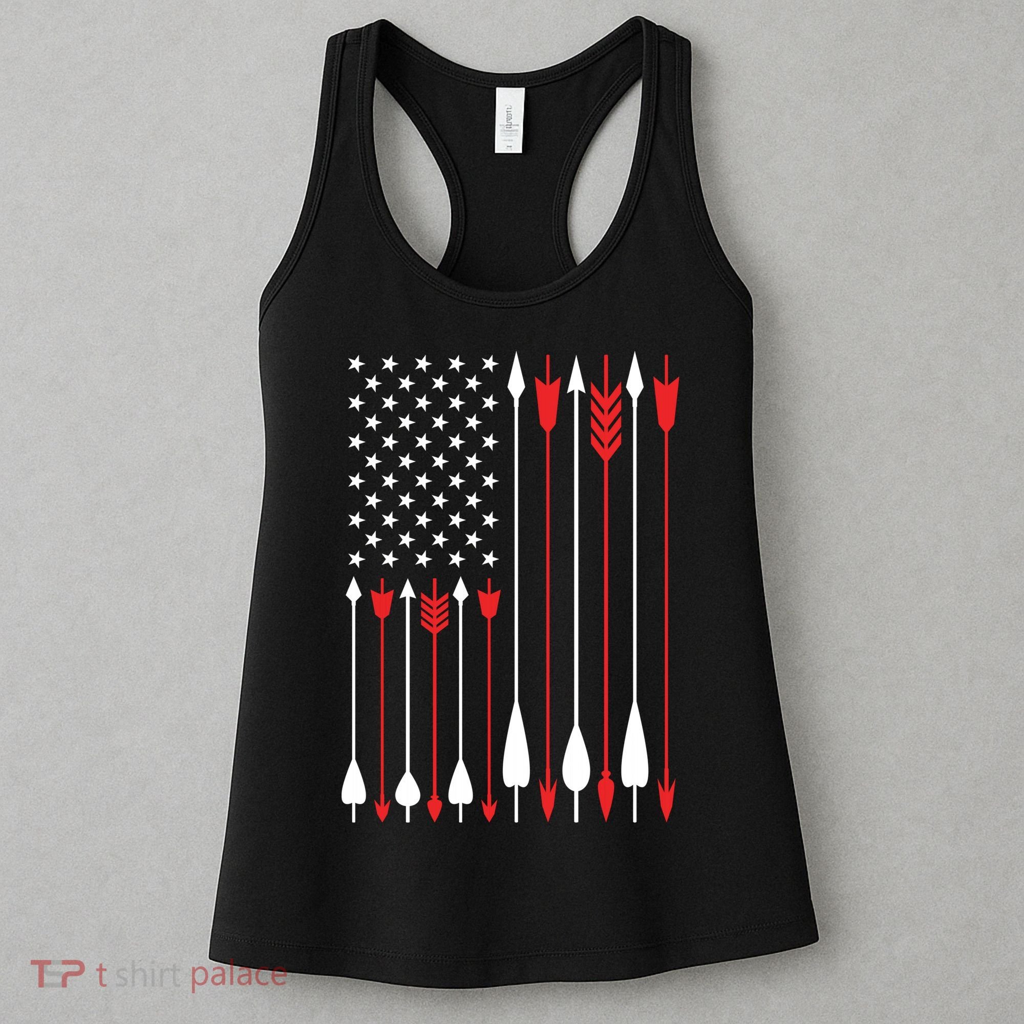 Bow Hunting USA American Flag Archery Hoodie Bow Hunter Women's Tank Top