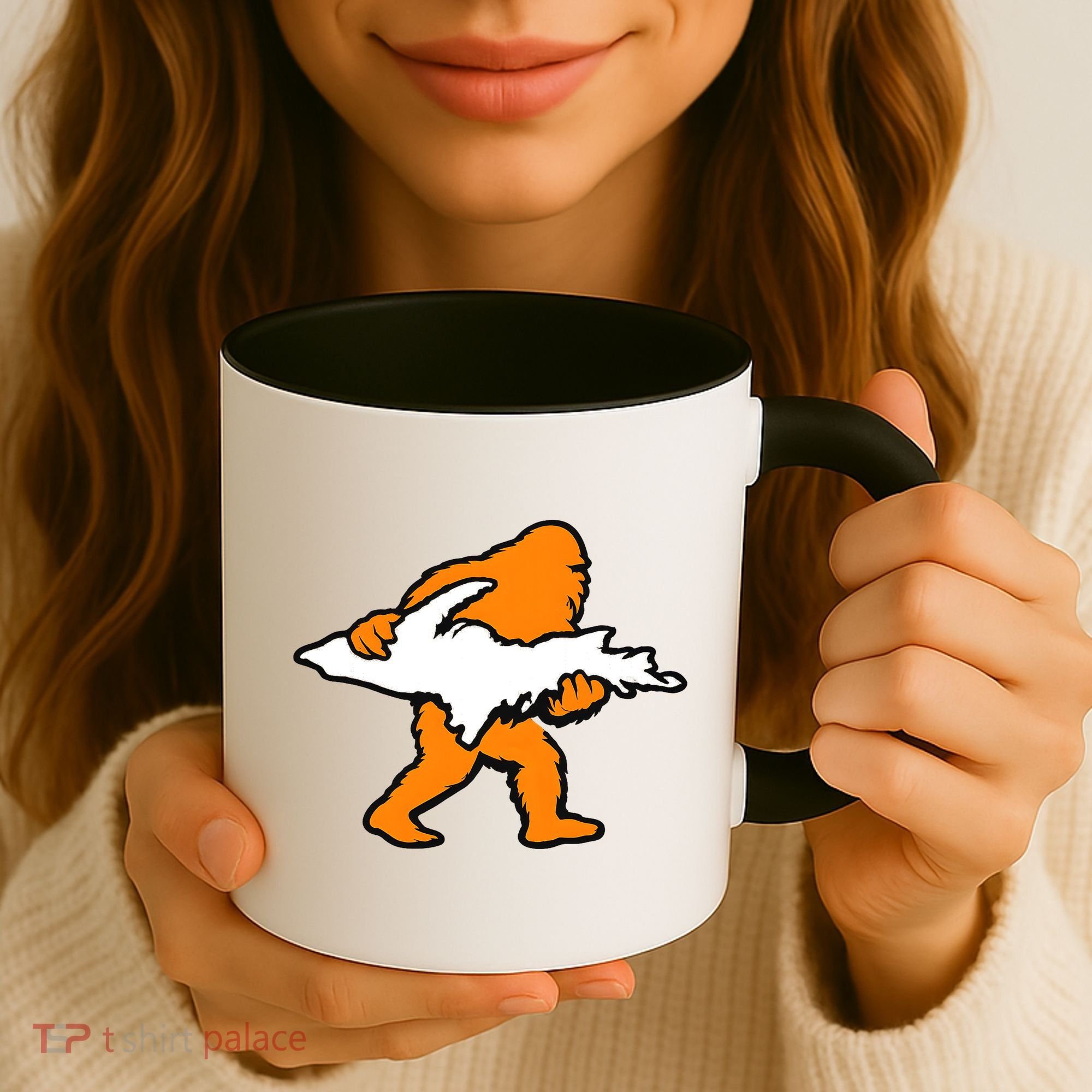 Bigfoot Holding UP Of Michigan Upper Peninsula Coffee Mug