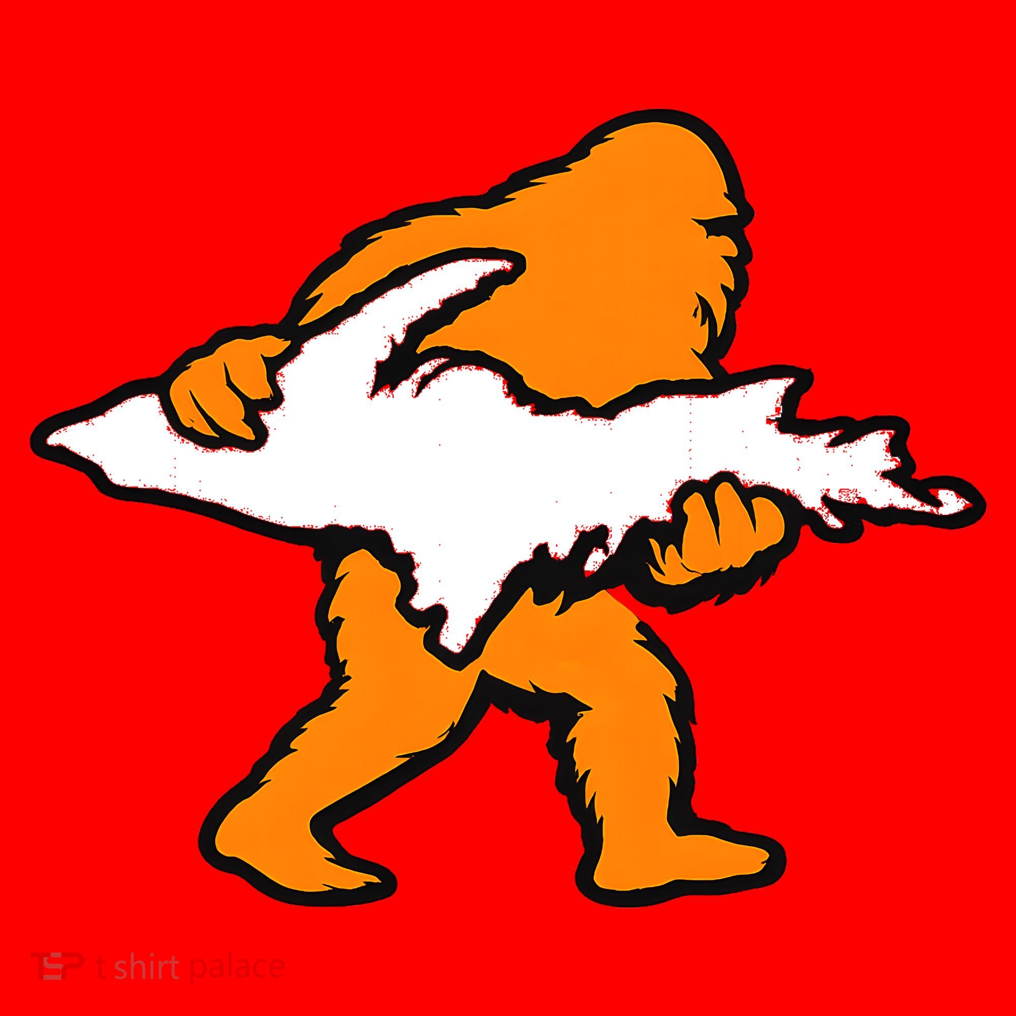 Bigfoot Holding UP Of Michigan Upper Peninsula Santa Hat