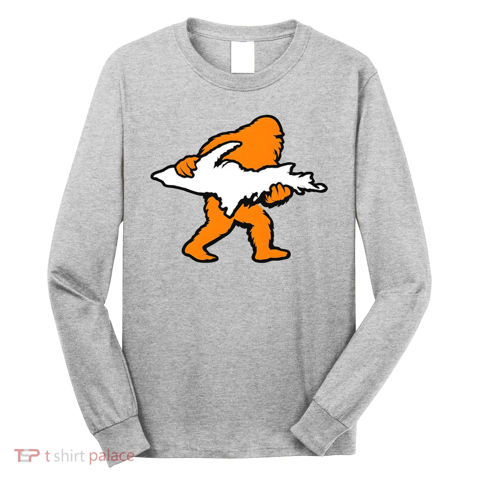 Bigfoot Holding UP Of Michigan Upper Peninsula Long Sleeve Shirt