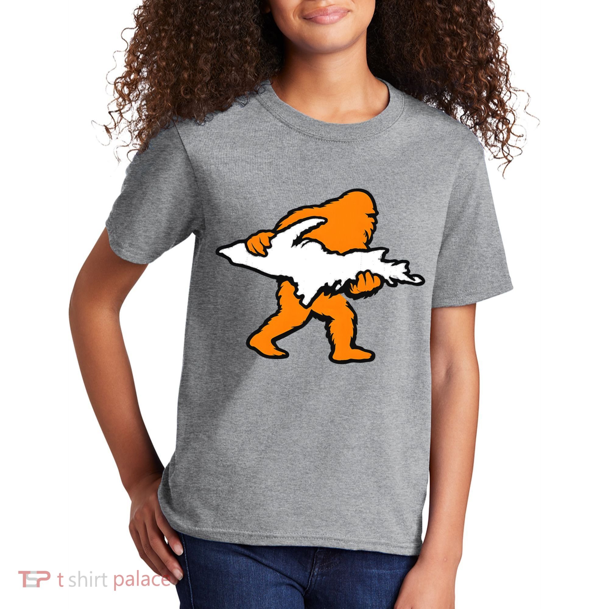 Bigfoot Holding UP Of Michigan Upper Peninsula Kids T-Shirt