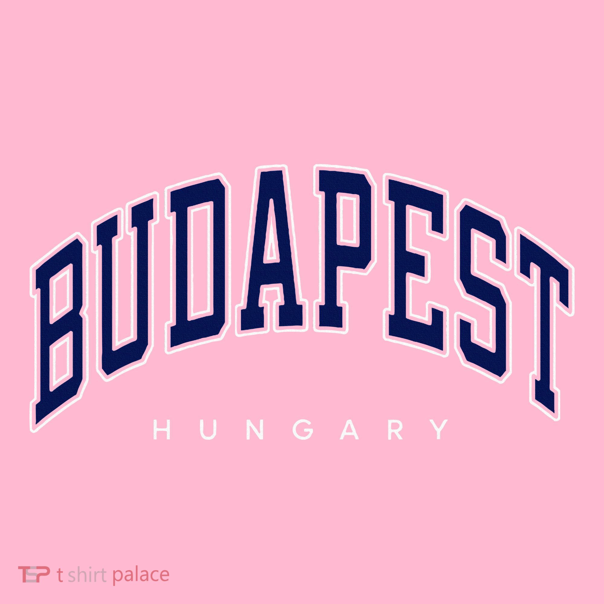 Budapest Hungary Varsity Style Button