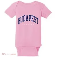 Budapest Hungary Varsity Style Baby Bodysuit thumb 0