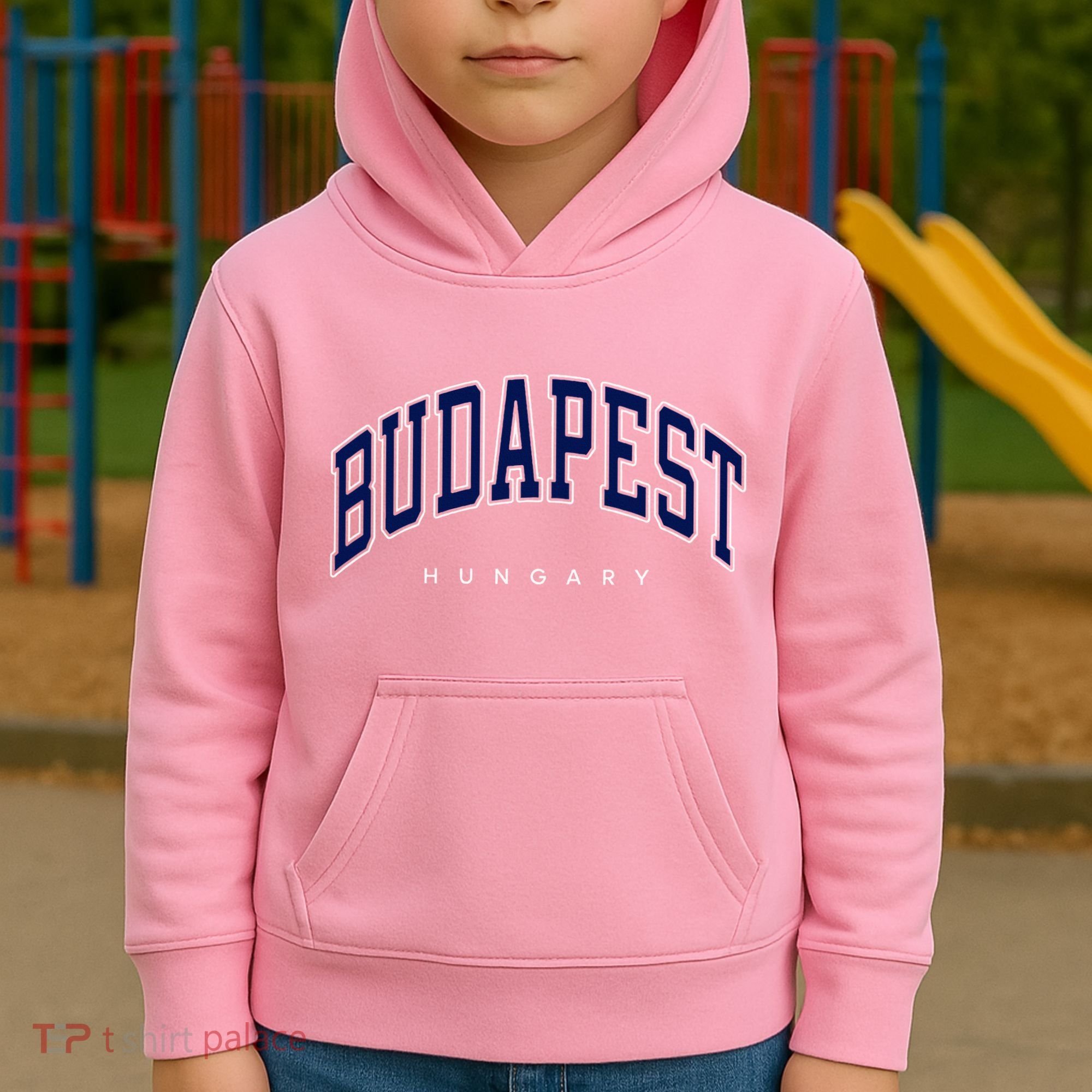 Budapest Hungary Varsity Style Kids Hoodie