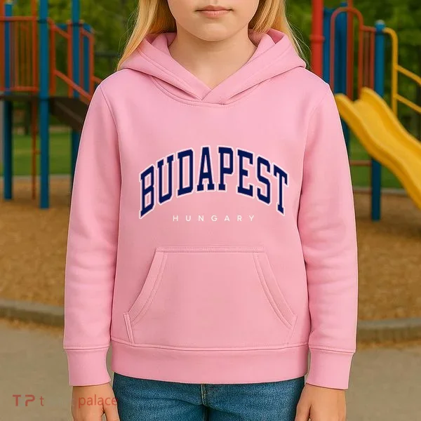 Budapest Hungary Varsity Style Kids Hoodie
