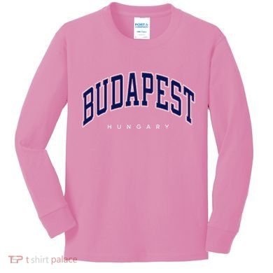 Budapest Hungary Varsity Style Kids Long Sleeve Shirt