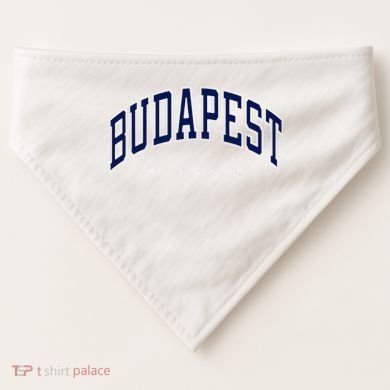 Budapest Hungary Varsity Style USA-Made Doggie Bandana