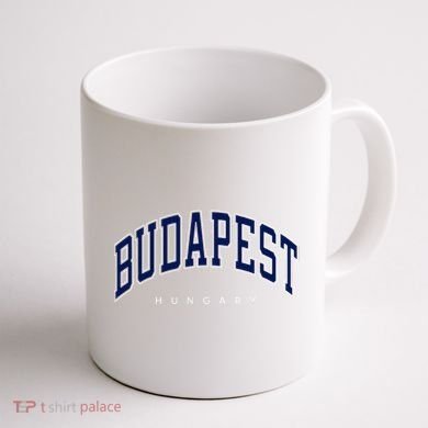 Budapest Hungary Varsity Style Coffee Mug back