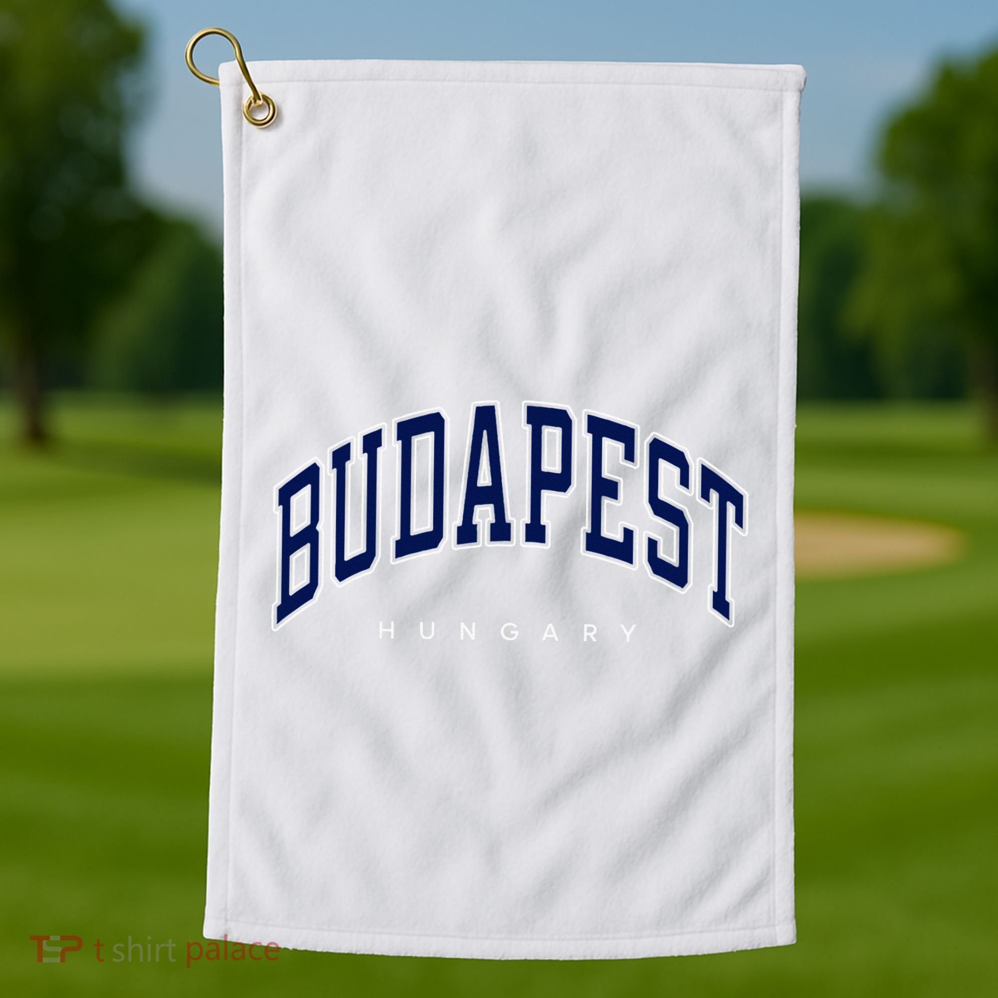 Budapest Hungary Varsity Style Golf Towel