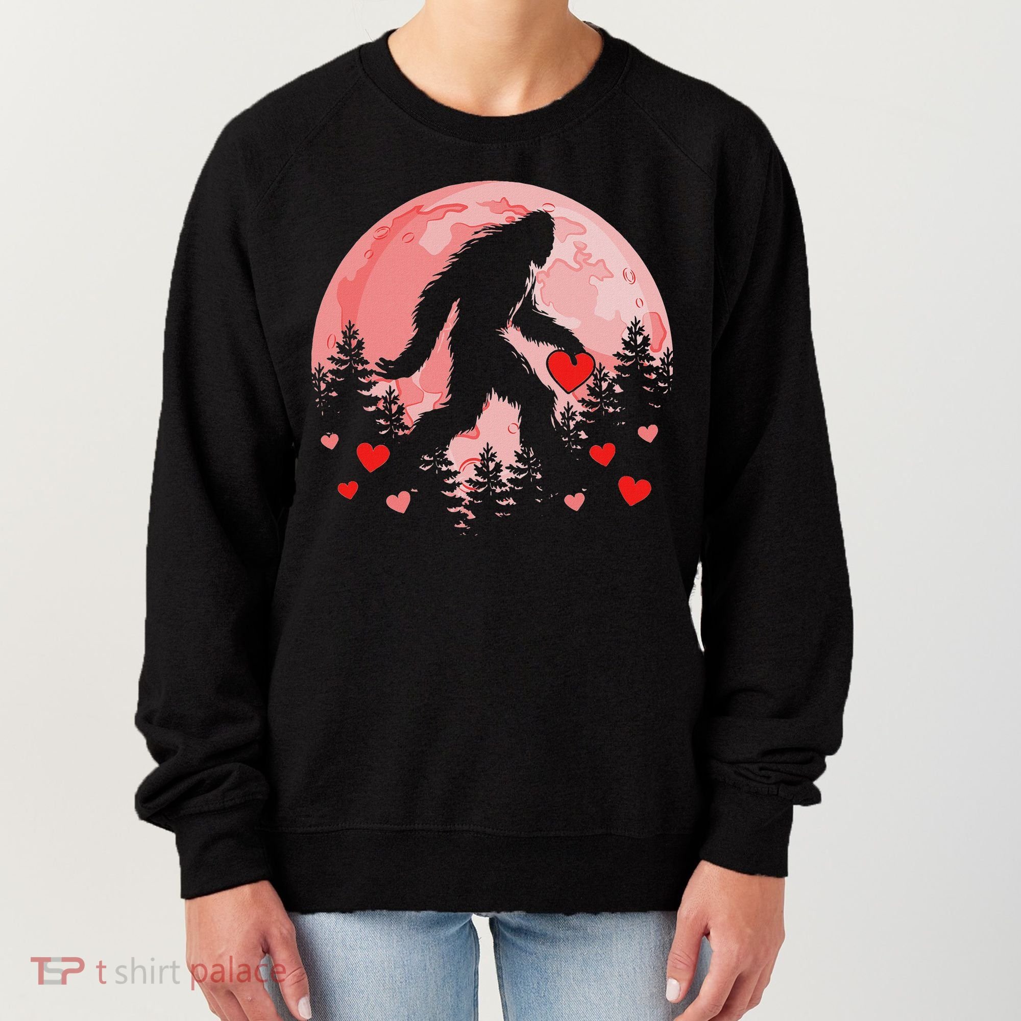 Bigfoot Heart Valentines Day Women's Sweatshirt