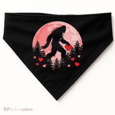 Bigfoot Heart Valentines Day USA-Made Doggie Bandana