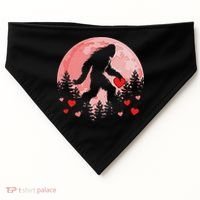 Bigfoot Heart Valentines Day USA-Made Doggie Bandana thumb 0