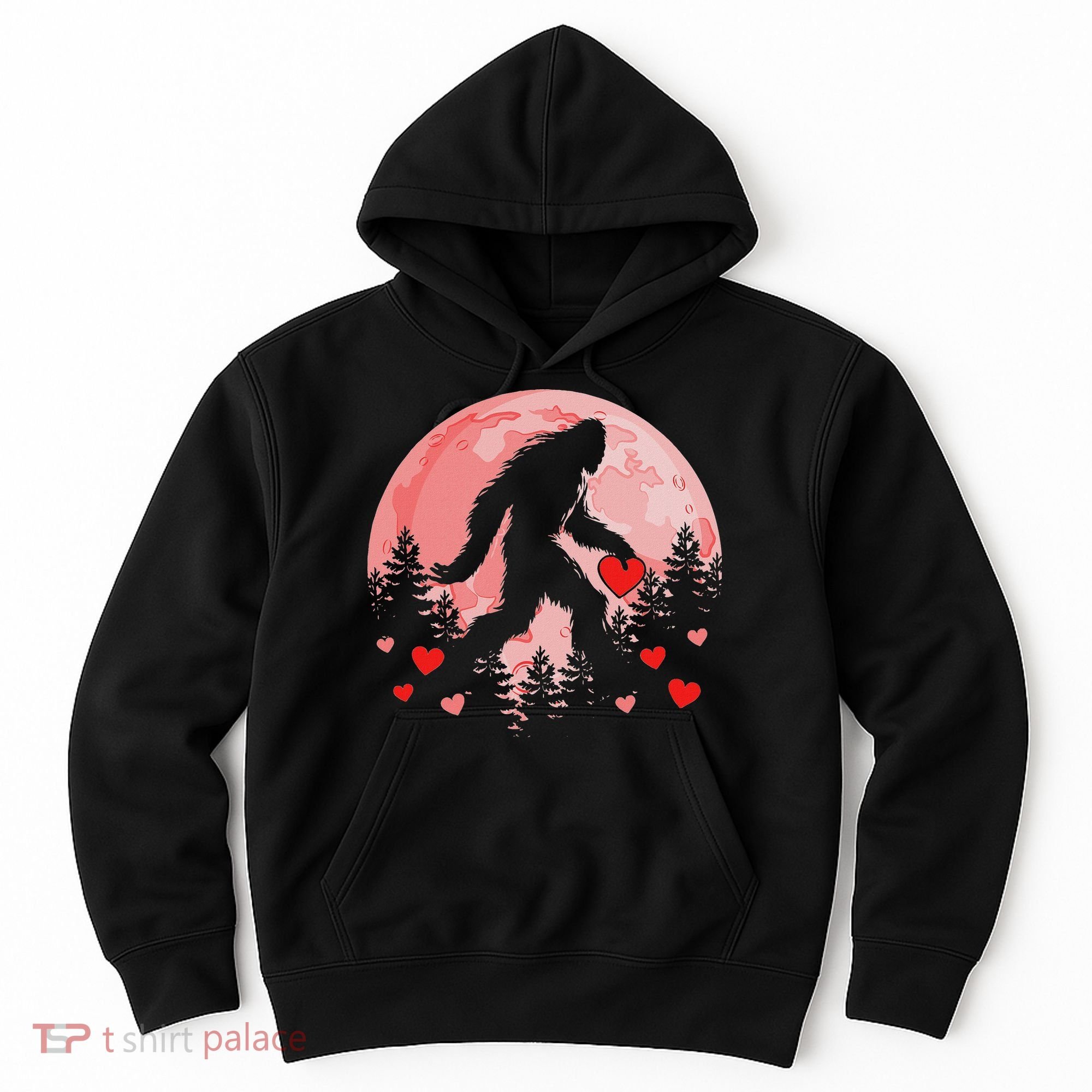 Bigfoot Heart Valentines Day Hoodie