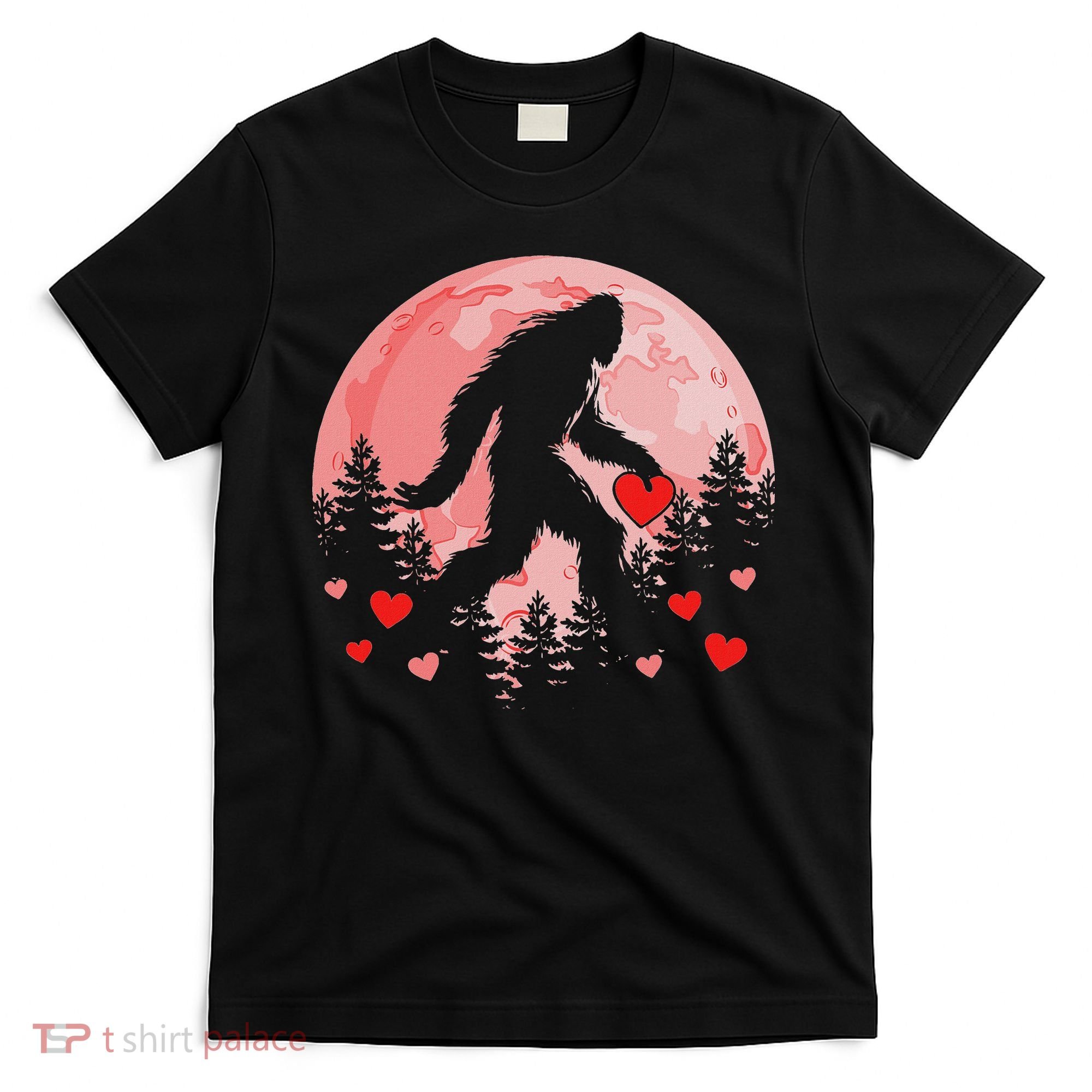 Bigfoot Heart Valentines Day T-Shirt