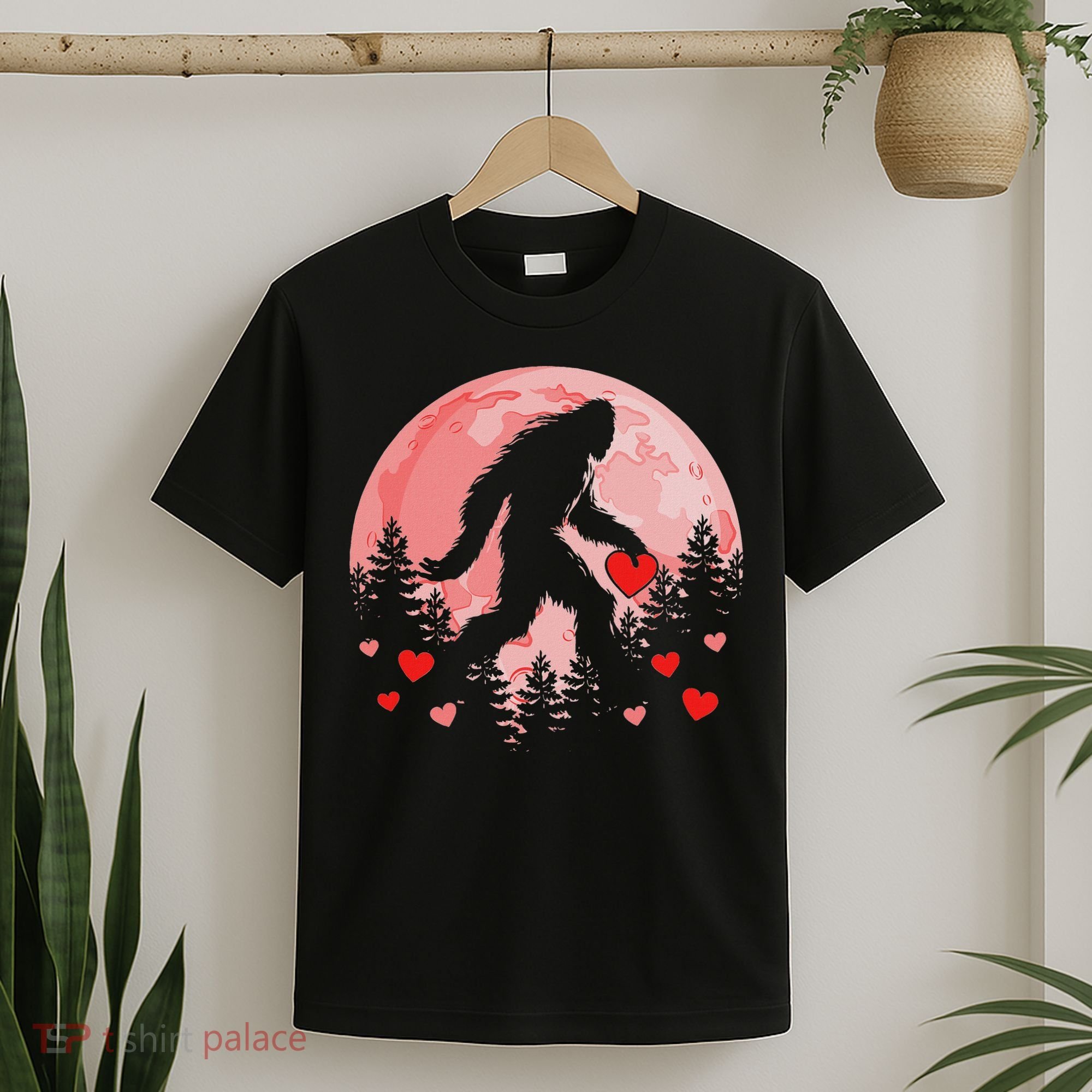 Bigfoot Heart Valentines Day T-Shirt
