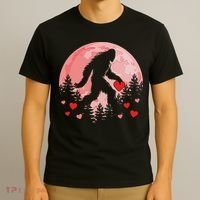 Bigfoot Heart Valentines Day T-Shirt thumb 3