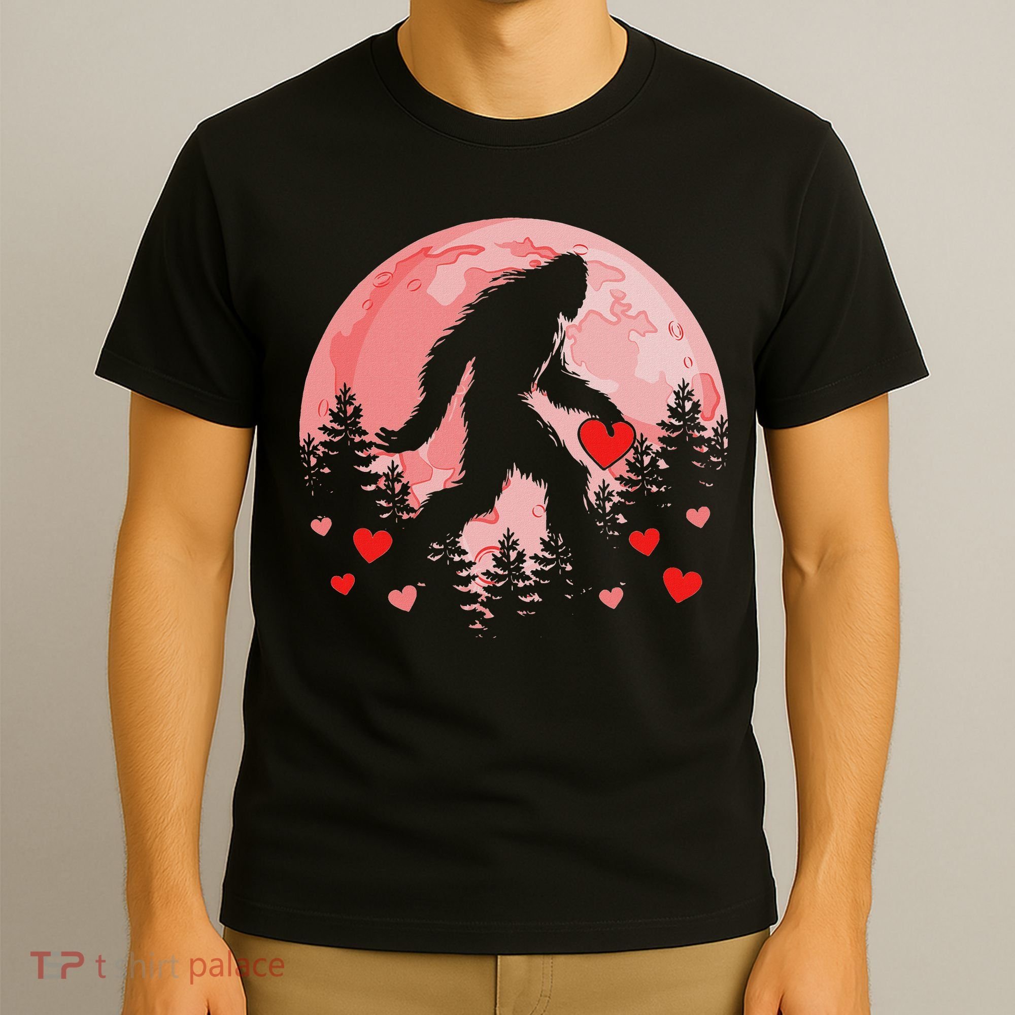Bigfoot Heart Valentines Day T-Shirt