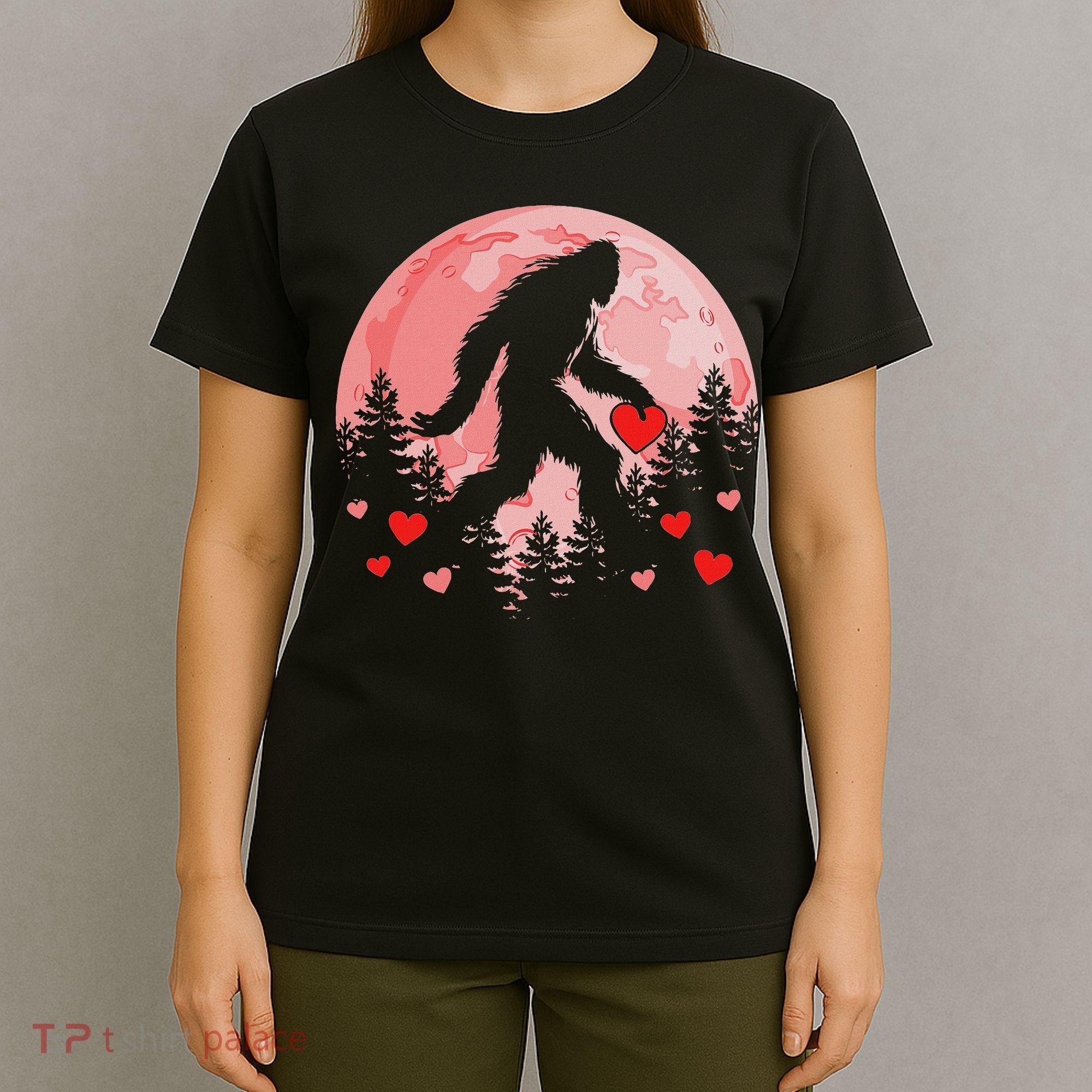 Bigfoot Heart Valentines Day T-Shirt