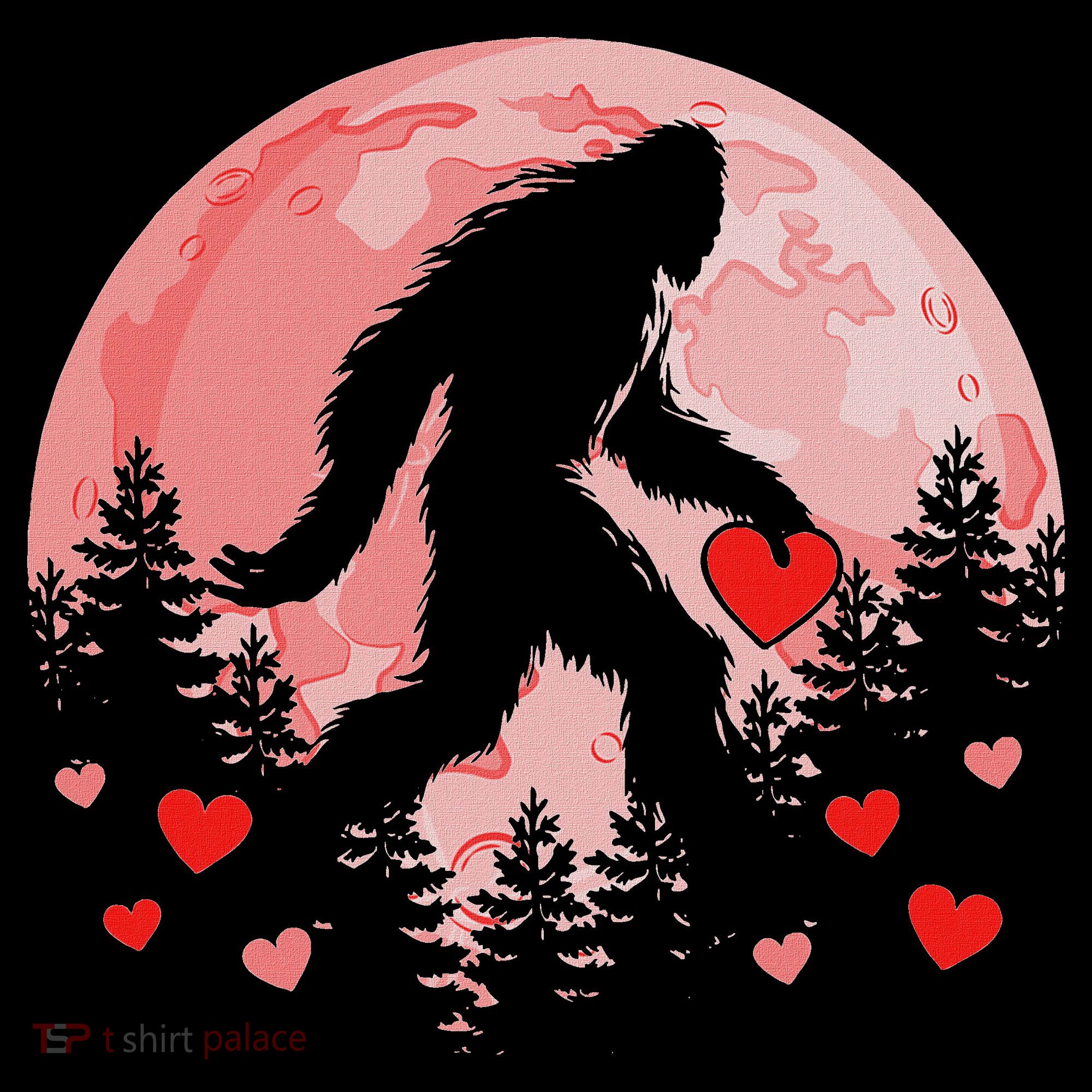 Bigfoot Heart Valentines Day Women's Hoodie