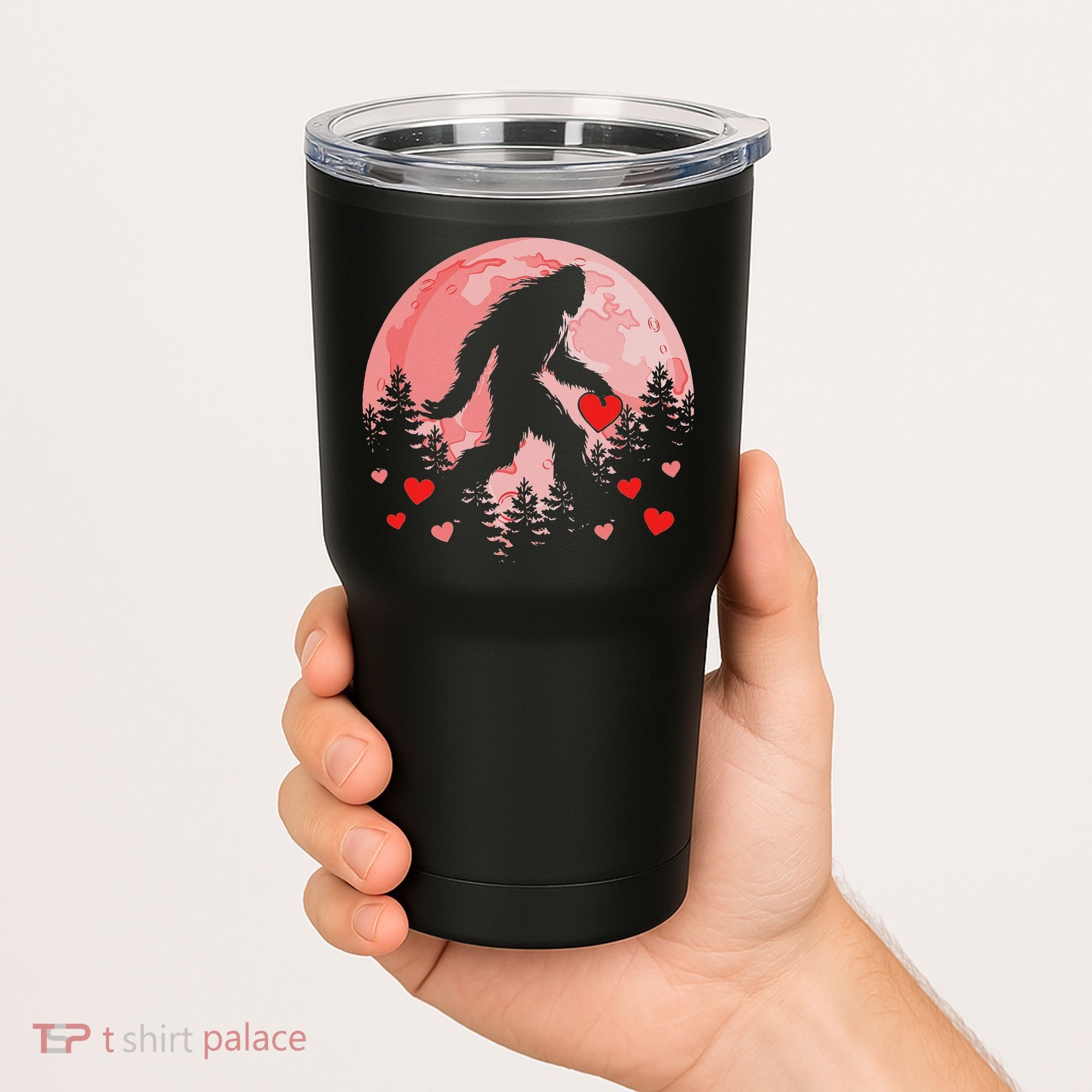 Bigfoot Heart Valentines Day Tumbler