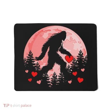 Bigfoot Heart Valentines Day Mousepad
