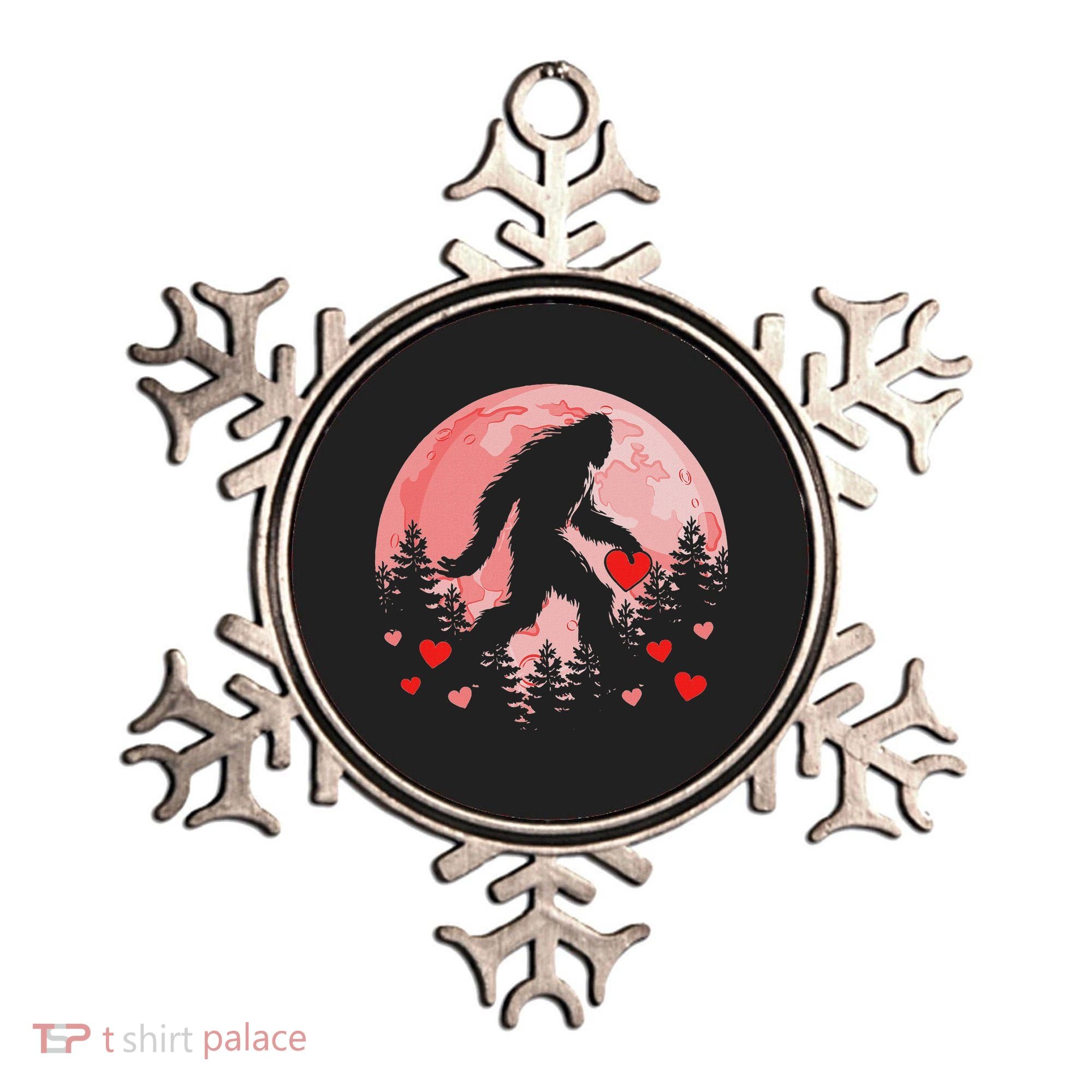Bigfoot Heart Valentines Day Ornament