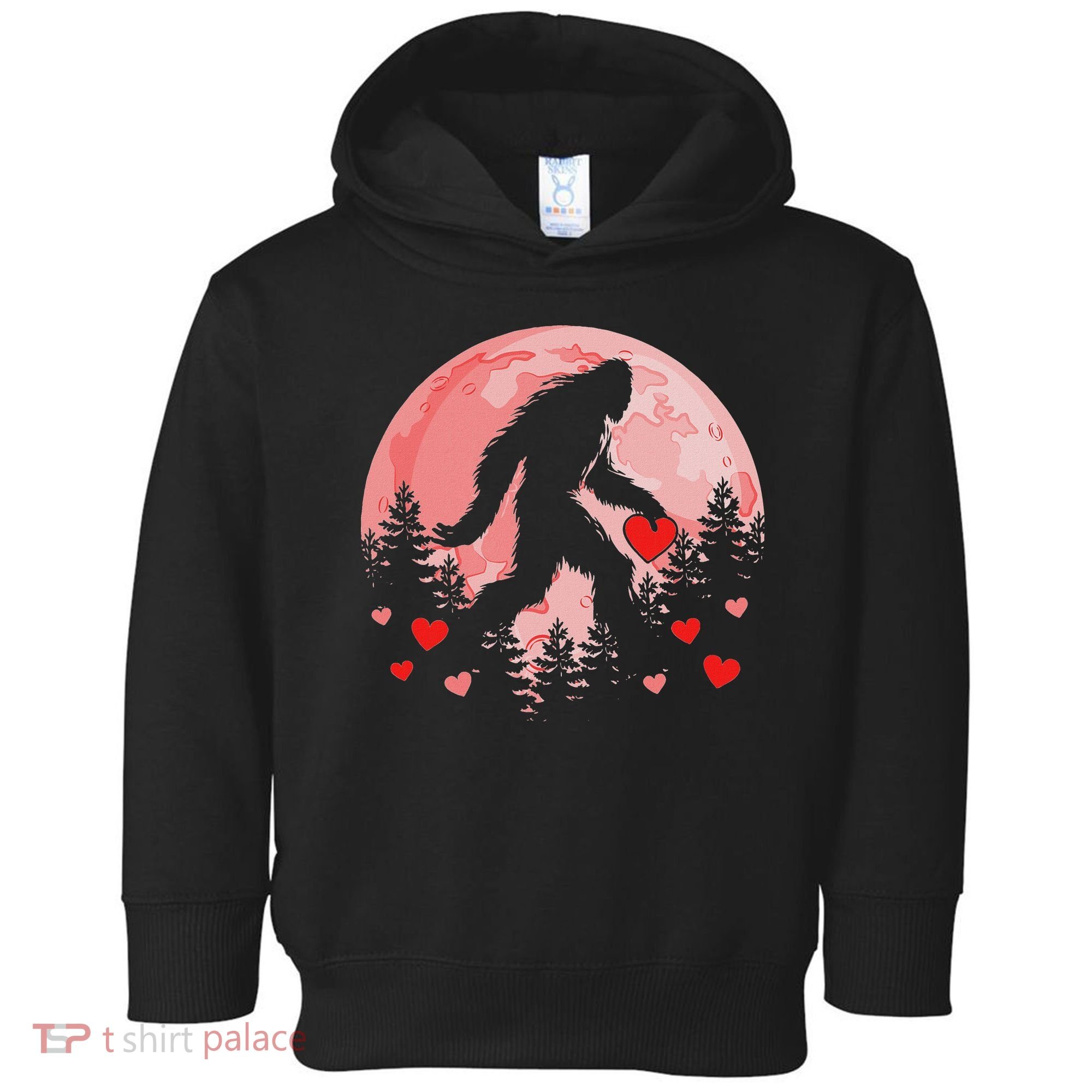 Bigfoot Heart Valentines Day Toddler Hoodie