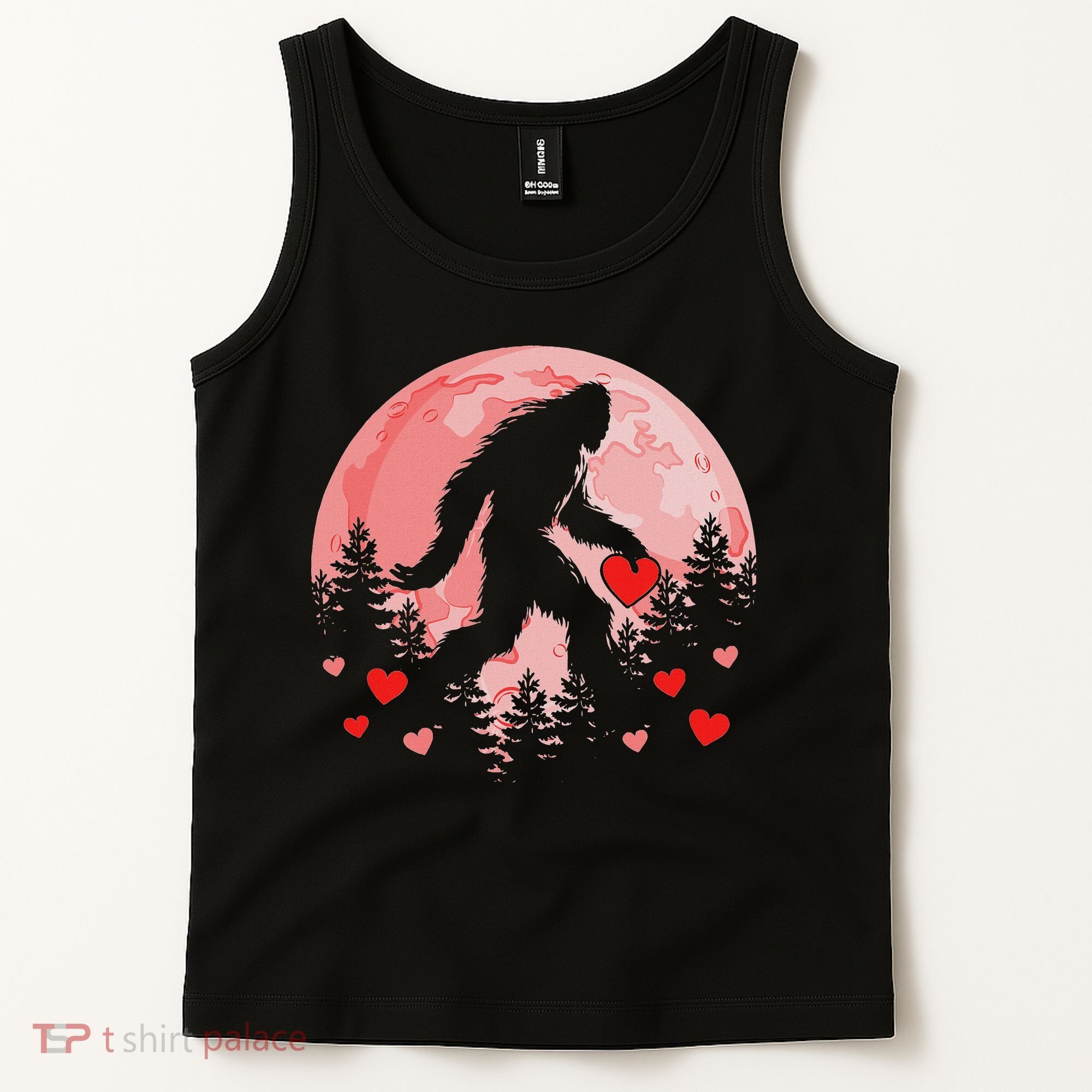 Bigfoot Heart Valentines Day Tank Top