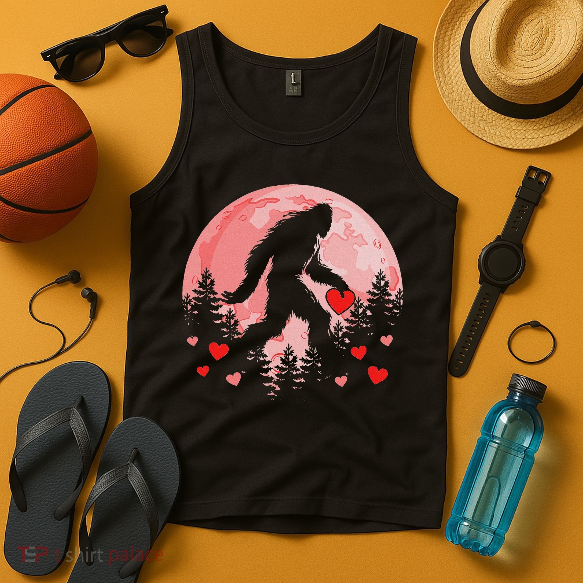 Bigfoot Heart Valentines Day Tank Top