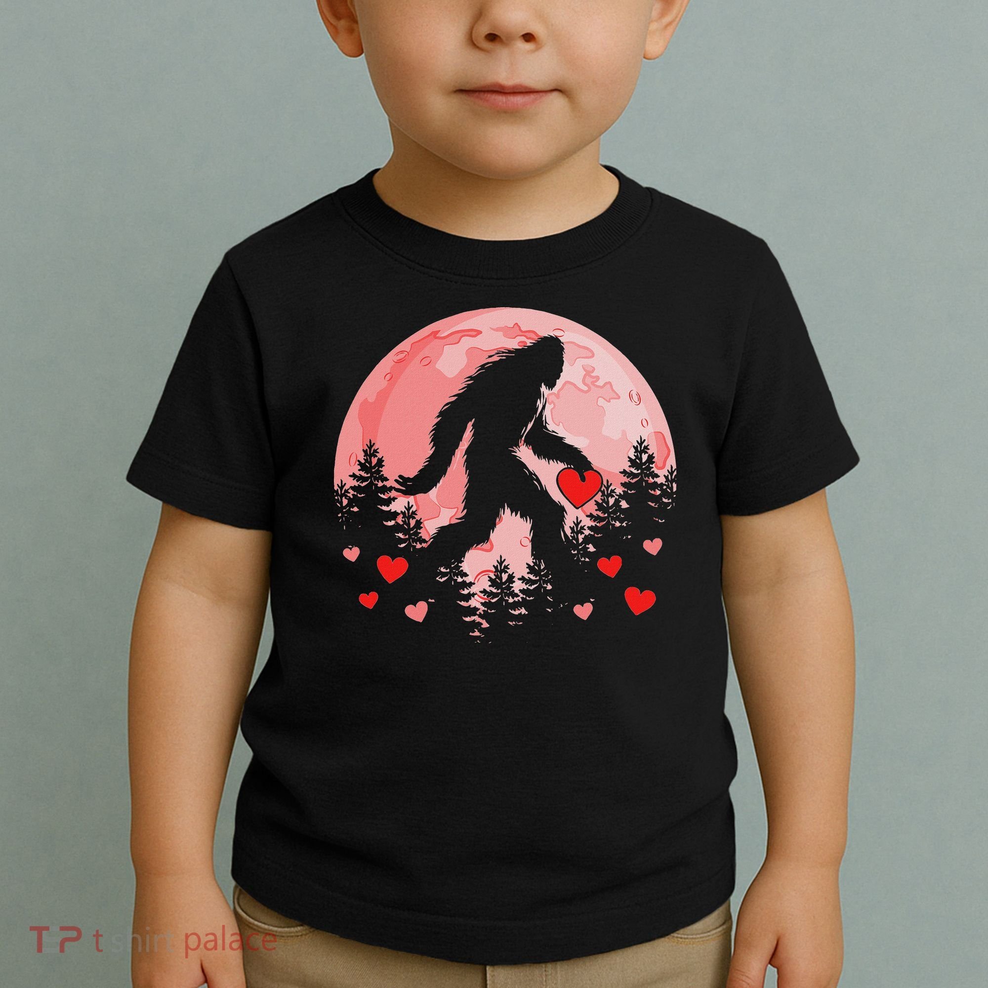 Bigfoot Heart Valentines Day Toddler T-Shirt