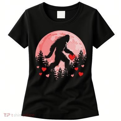Bigfoot Heart Valentines Day Women's T-Shirt