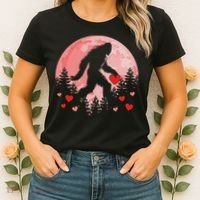 Bigfoot Heart Valentines Day Women's T-Shirt thumb 2