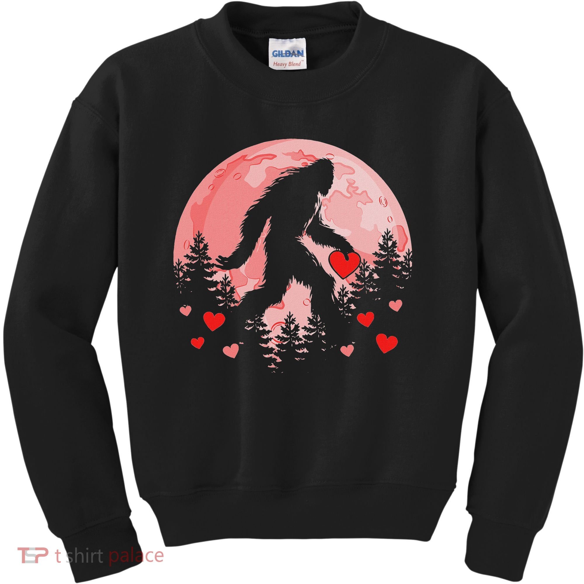 Bigfoot Heart Valentines Day Kids Sweatshirt