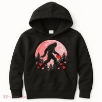 Bigfoot Heart Valentines Day Kids Hoodie thumb 0