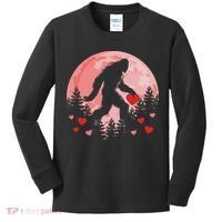 Bigfoot Heart Valentines Day Kids Long Sleeve Shirt thumb 0