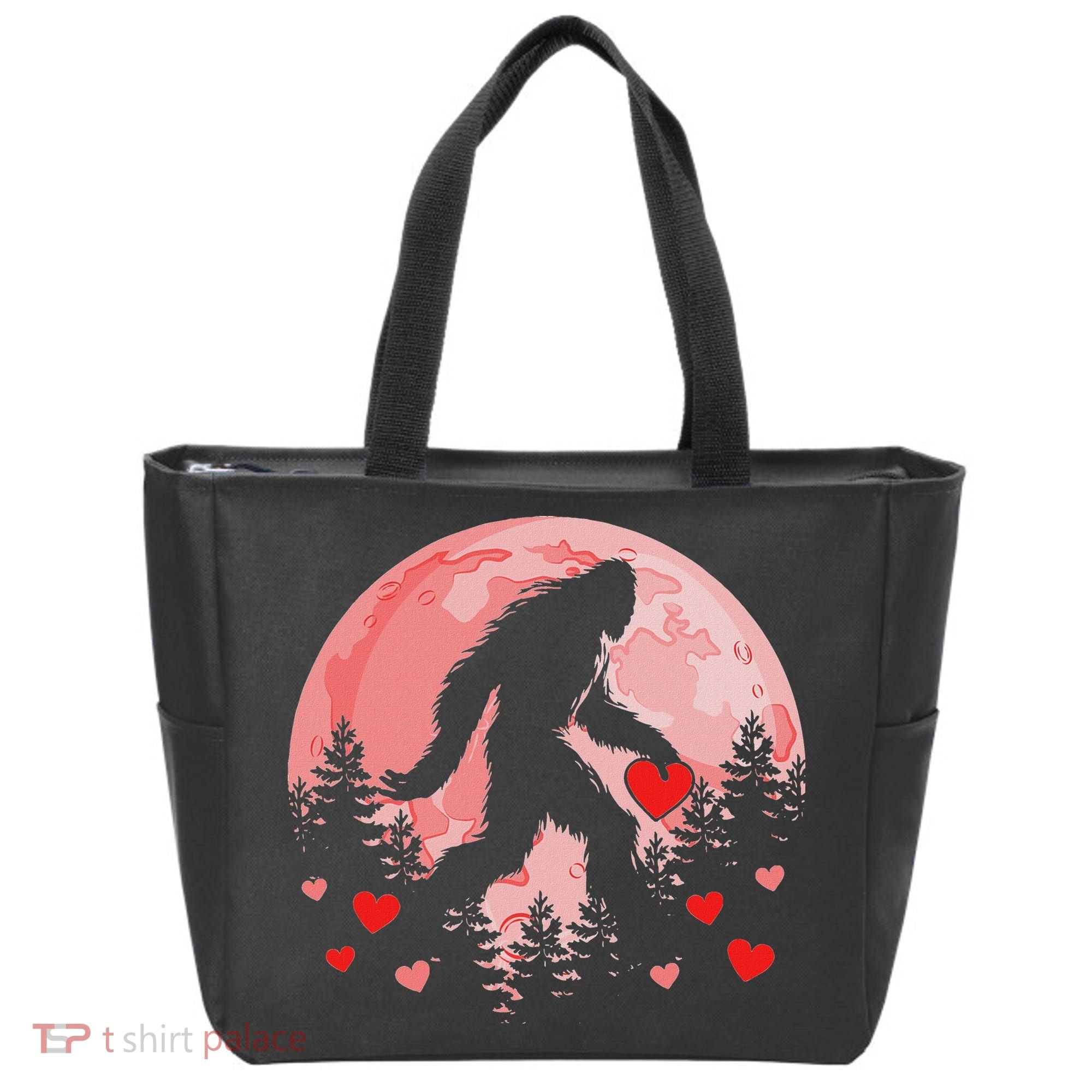 Bigfoot Heart Valentines Day Tote Bag