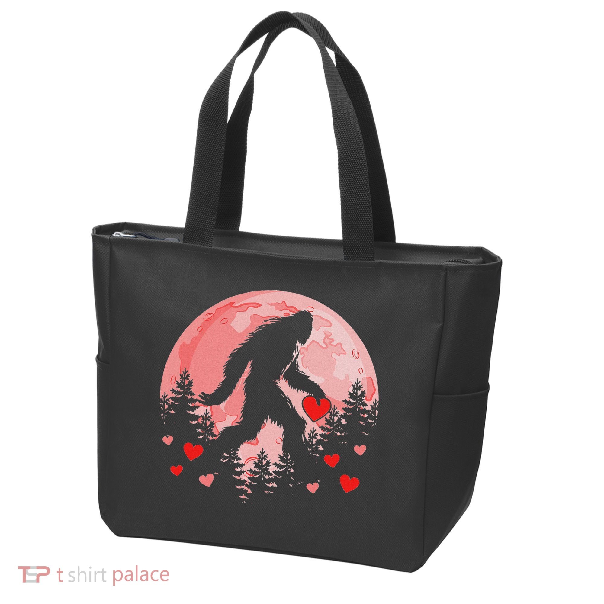Bigfoot Heart Valentines Day Tote Bag